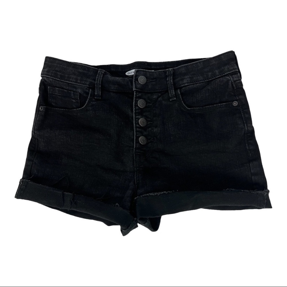 OLD NAVY Women’s Denim Jeans Size 8 Color Black Button Fly Pockets Stretch